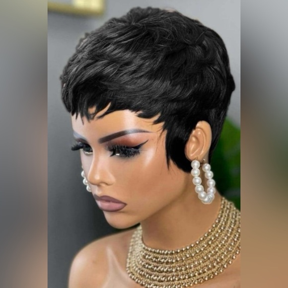 Other - SALE! 💯% HUMAN Hair Wig, Trendy short cut, women or men, 100% real hair, black